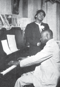 Dorsey accompanying Mahalia Jackson in 1939 at his studio in Chicago